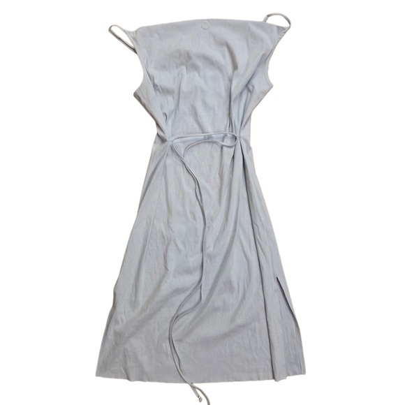 bebe Dresses & Skirts - Bebe Soft Silver Gray Sleeveless MIDI Women's Ribbon Tie Waist Dress